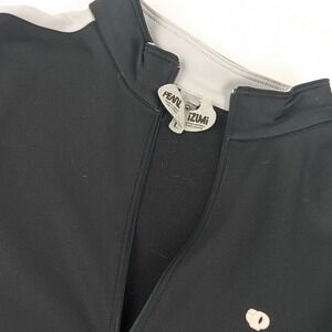 Pearl Izumi Womens Large Black Gray Full Zip Cycling Jacket Mock Neck Athletic